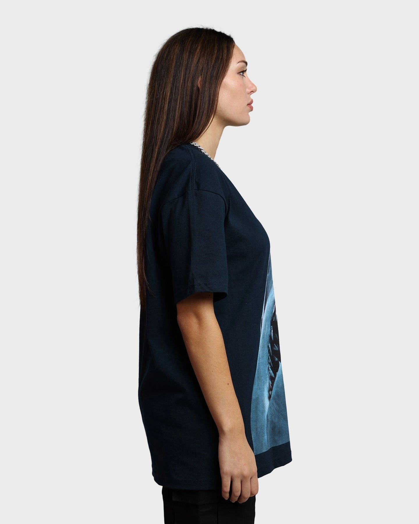 American Thrift X Jaws Jaws Vintage T-Shirt Navy Bohemian freedom Versatile Outfit