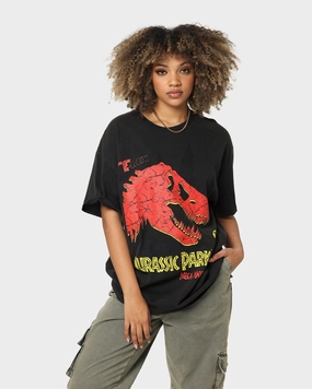Essential Layer Vintage Look American Thrift X Jurassic Park Mega Mayhem Vintage T-Shirt Black Wash