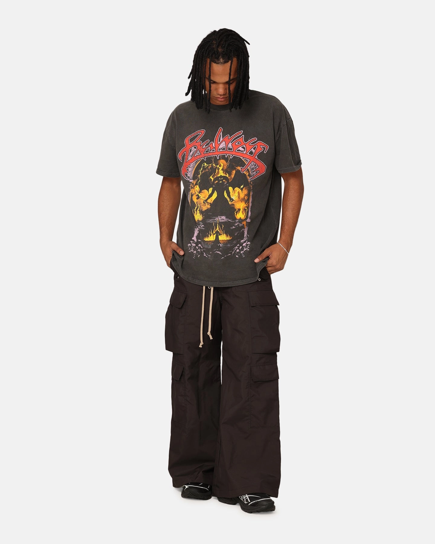American Thrift X Lord Of The Rings Balrog Heavyweight T-Shirt Black Wash Beachwear Modern Outfit