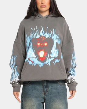 travel use American Thrift X Lord Of The Rings Balrog Premium Hoodie Washed Charcoal