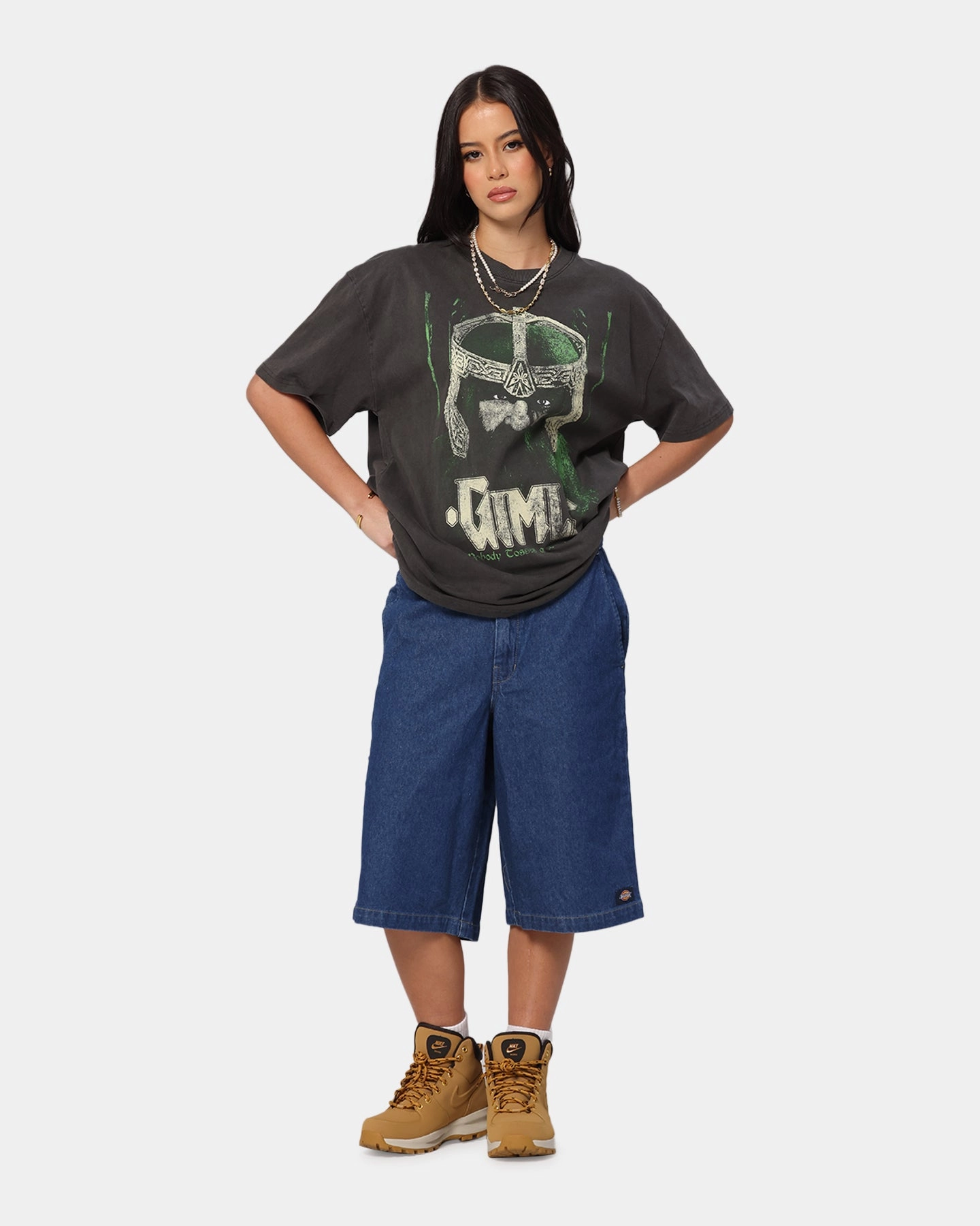 American Thrift X Lord Of The Rings Gimli Toss Heavy T-Shirt Black Wash Light Layer Perfect for Any Outfit