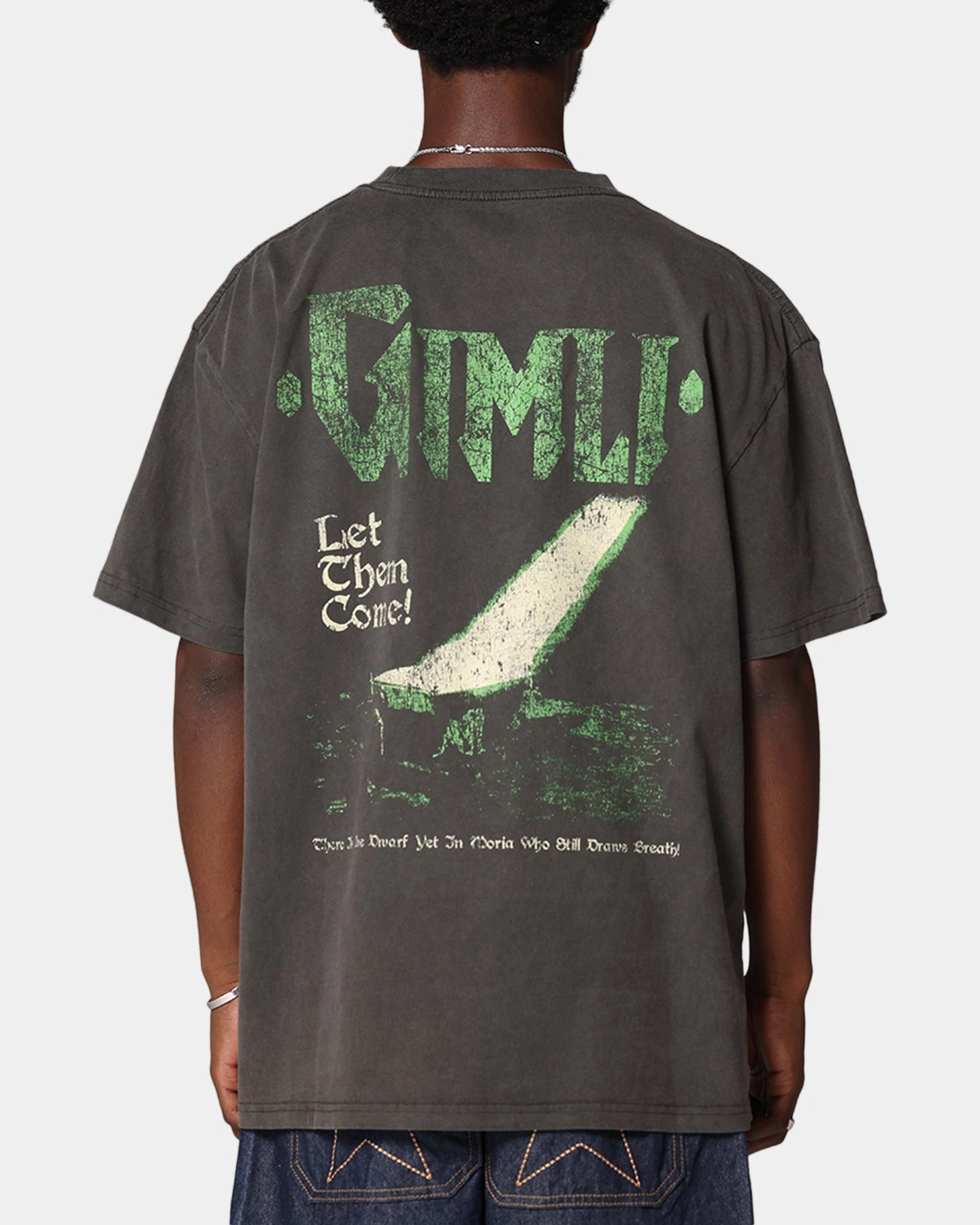Smooth Finish American Thrift X Lord Of The Rings Gimli Toss Heavy T-Shirt Black Wash