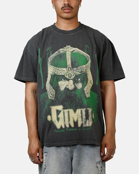 American Thrift X Lord Of The Rings Gimli Toss Heavyweight T-Shirt Black Wash High Quality