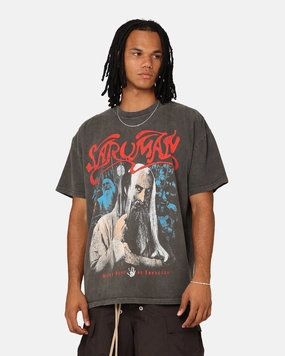 Soft And Comfortable Comfy Layer Wear American Thrift X Lord Of The Rings Saruman Heavyweight T-Shirt Black Wash