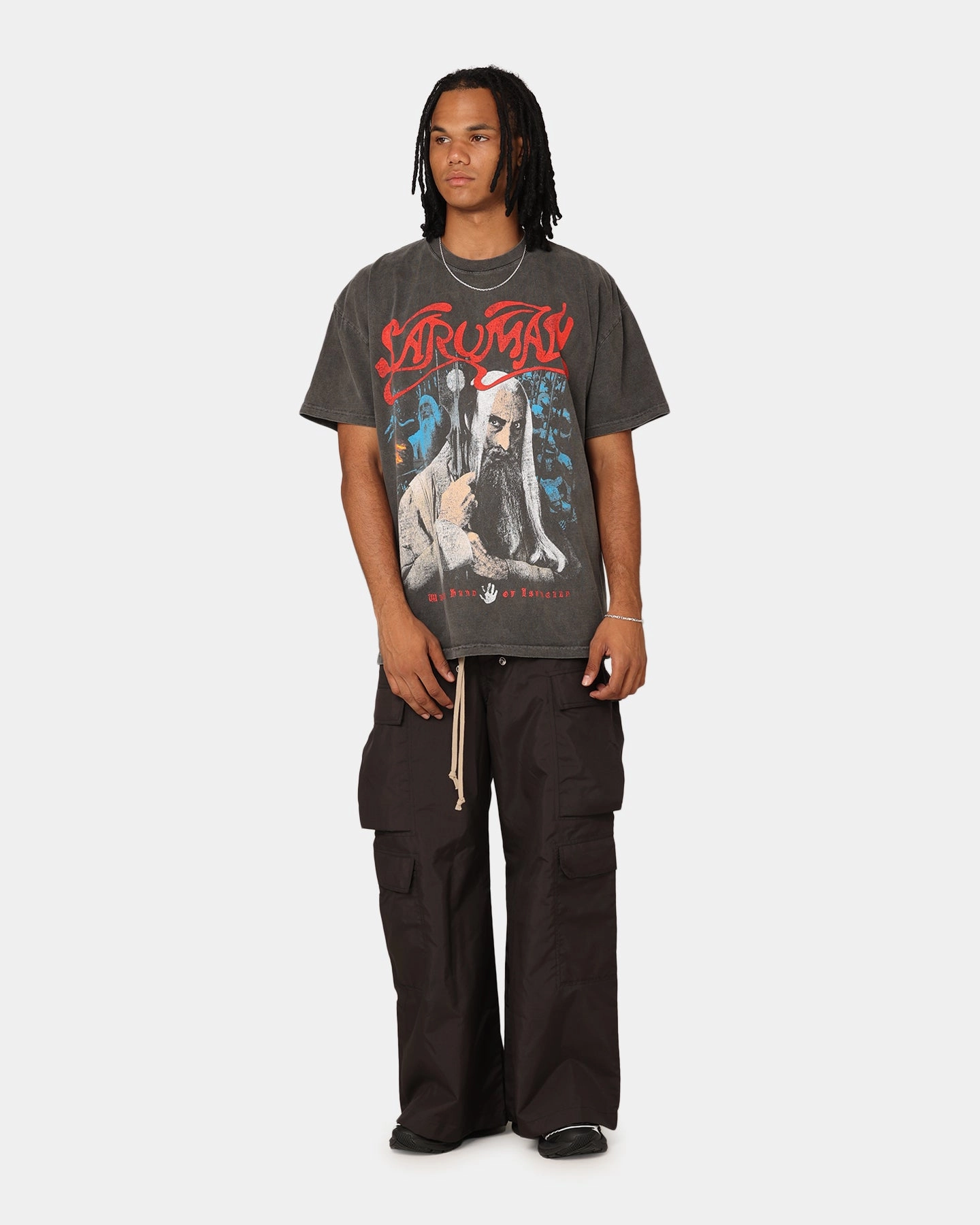 American Thrift X Lord Of The Rings Saruman Heavyweight T-Shirt Black Wash Breathable Material Seasonal Trend