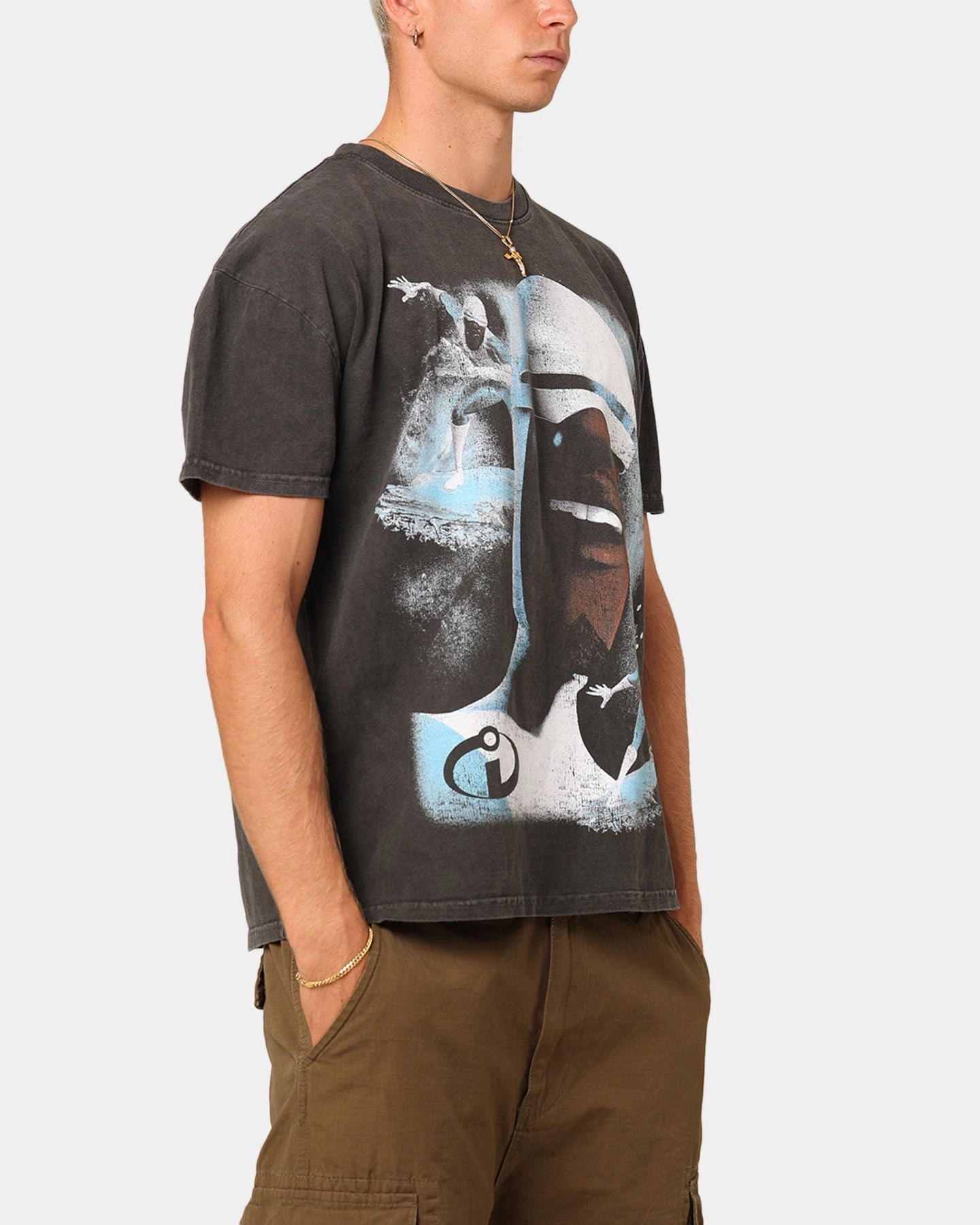Light Style Sleek Design American Thrift X Pixar Frozone Heavyweight T-Shirt Black Wash