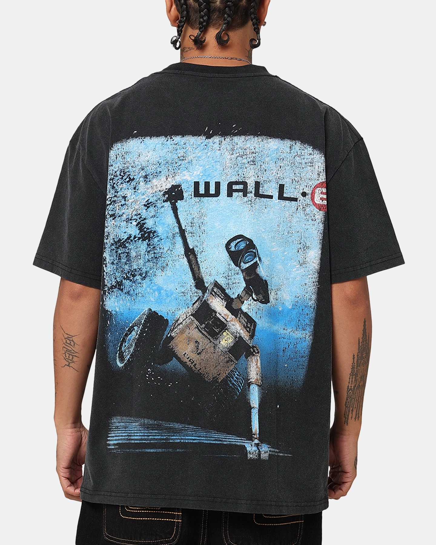 American Thrift X Pixar Wall.E Heavy T-Shirt Vintage Black Elderly Comfort Minimalist Stitching