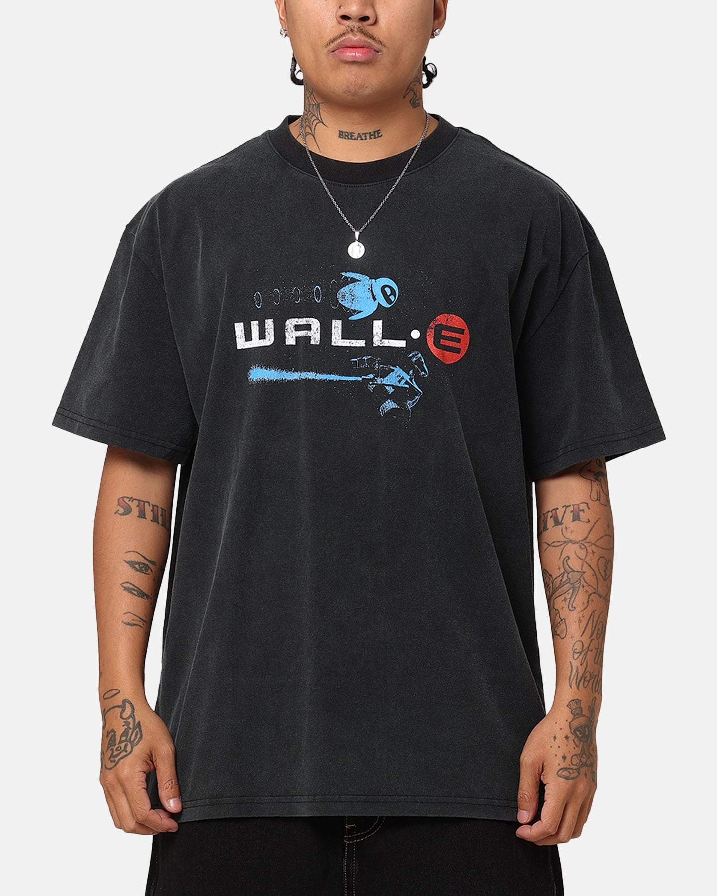 Basic Wear Cool Fit American Thrift X Pixar Wall.E Heavy T-Shirt Vintage Black