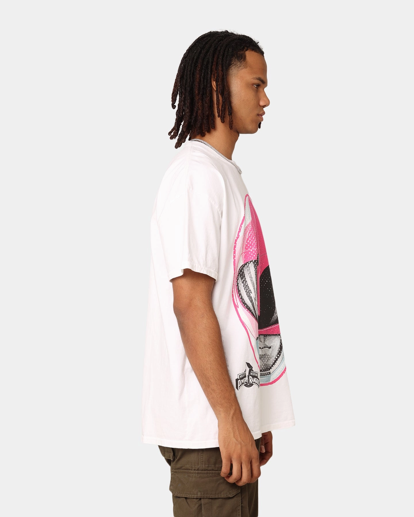 American Thrift X Power Rangers Pink Ranger Big Head Heavyweight T-Shirt White Popular homecoming