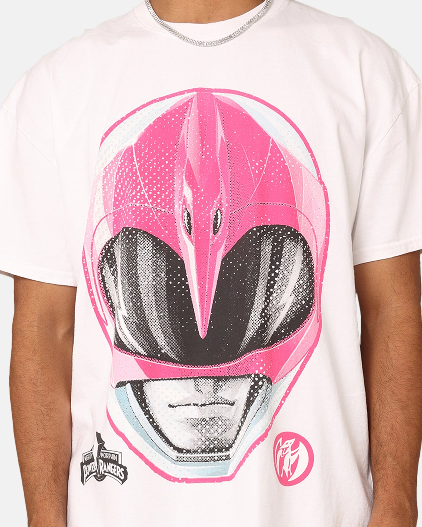 American Thrift X Power Rangers Pink Ranger Big Head Heavyweight T-Shirt White Outdoor Ready