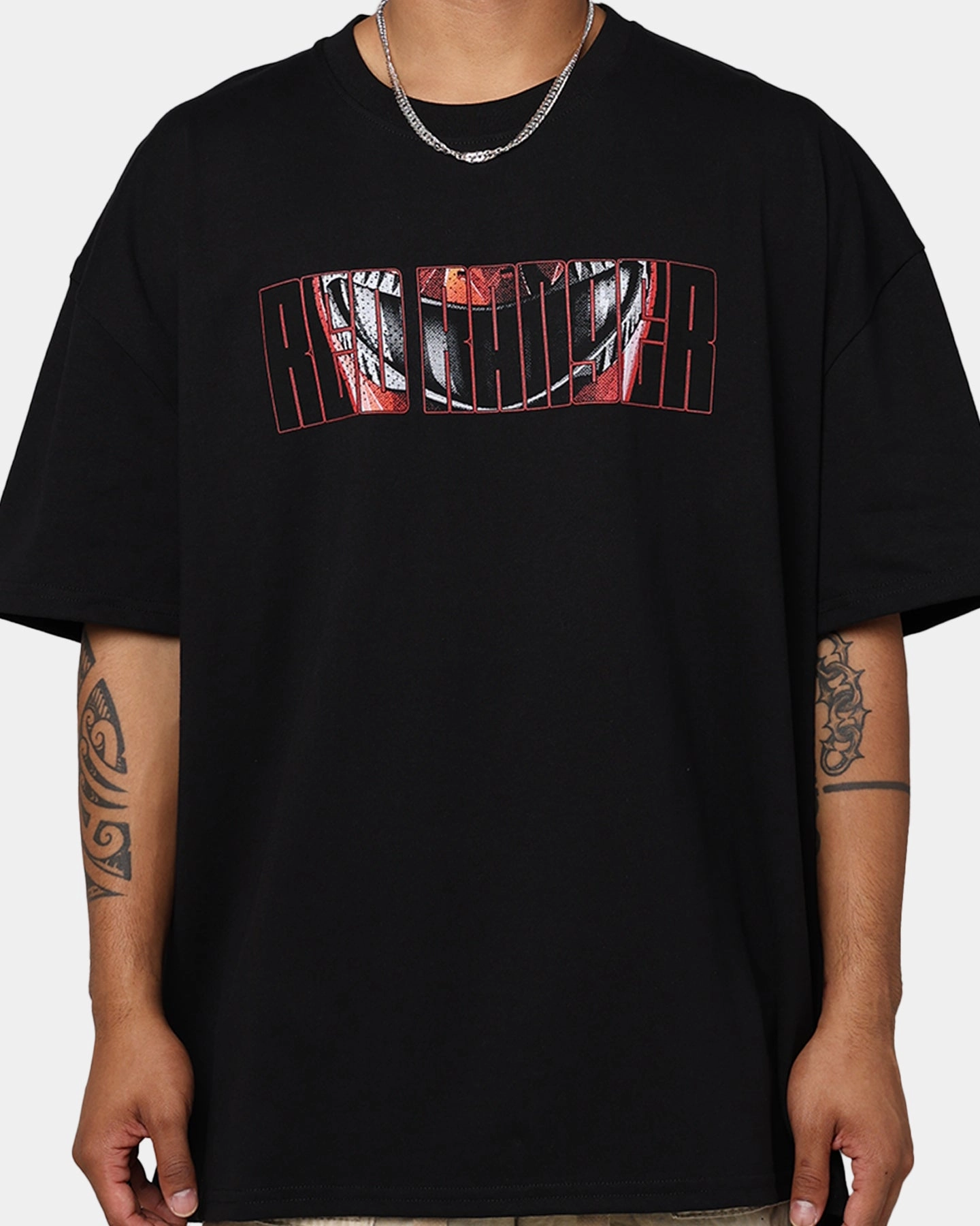 American Thrift X Power Rangers Red Ranger Box T-Shirt Black Soft Wear Anti Odor Treatment