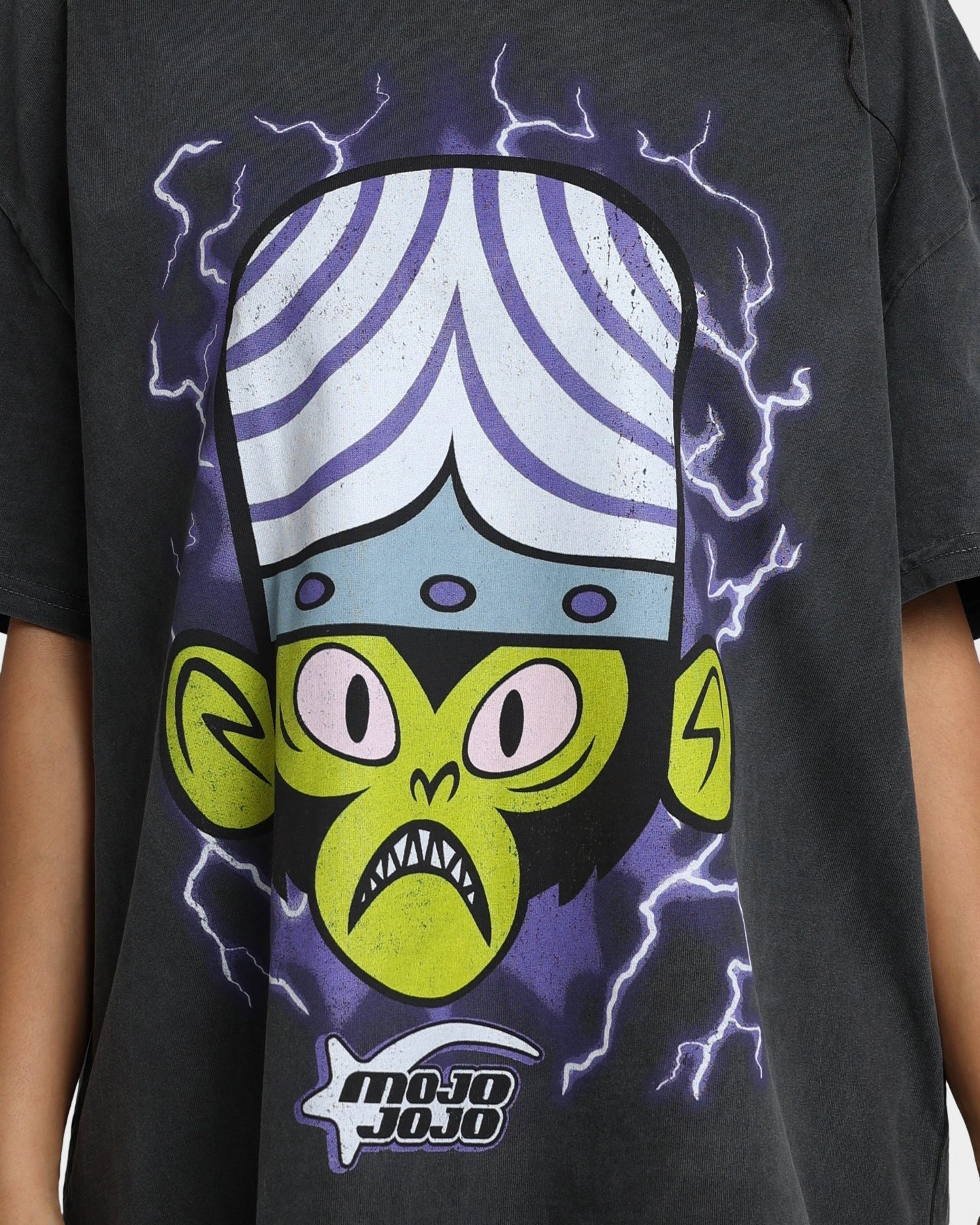 back to school Casual Choice Wear American Thrift X Powerpuff Girls Mojo Jojo Heavyweight Vintage T-Shirt Black Wash