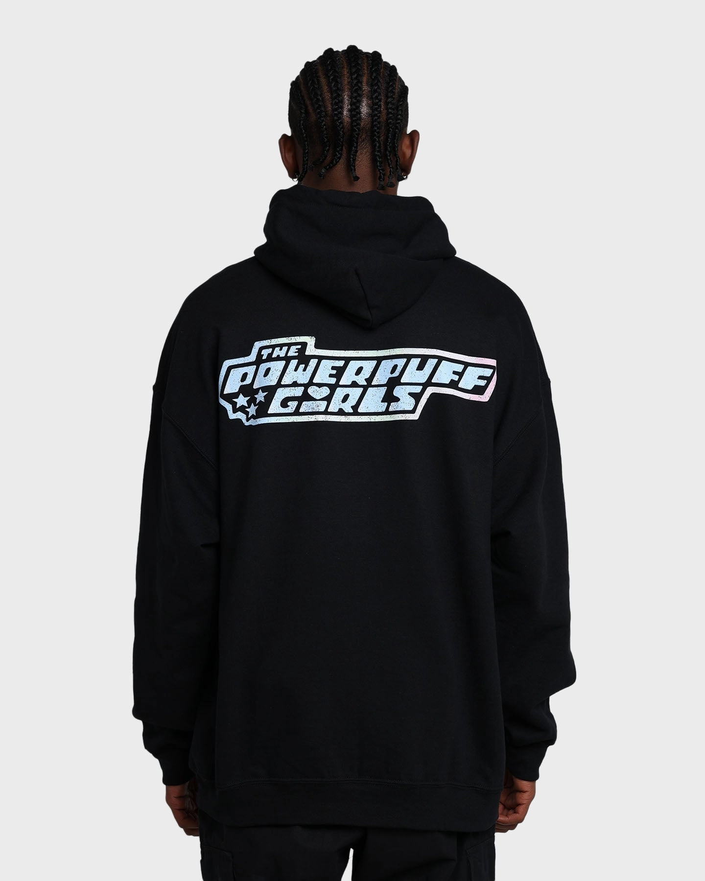 Operation Checkered American Thrift X Powerpuff Girls Powerpuff Grid Logo Hoodie Black