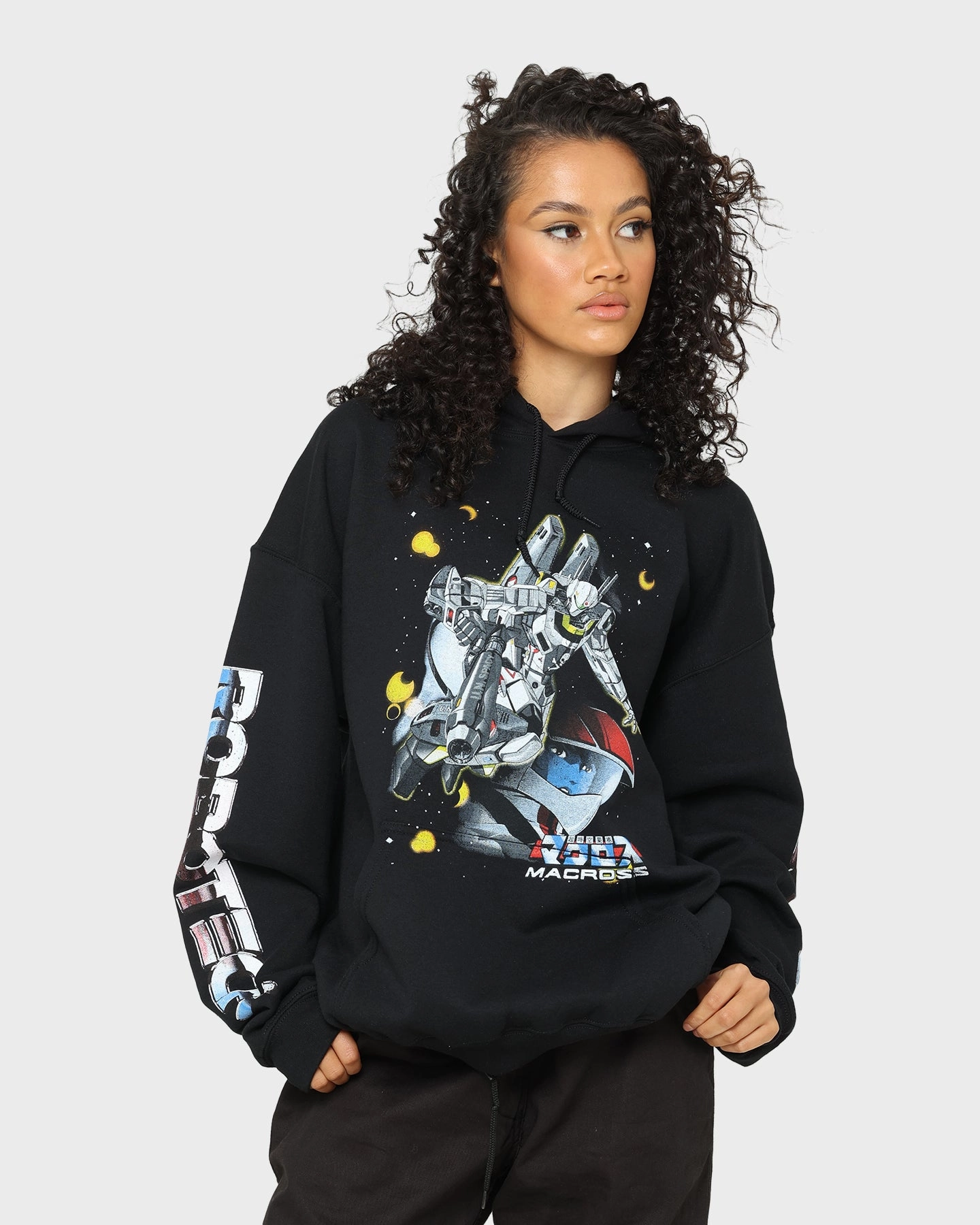 Snag Free Surface American Thrift X Robotech Macros Saga Hoodie Black