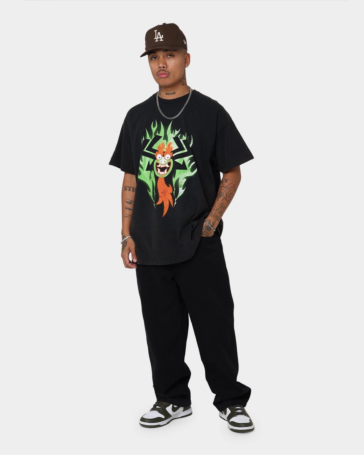 American Thrift X Samurai Jack Aku T-Shirt Black Wash Essential Clothing