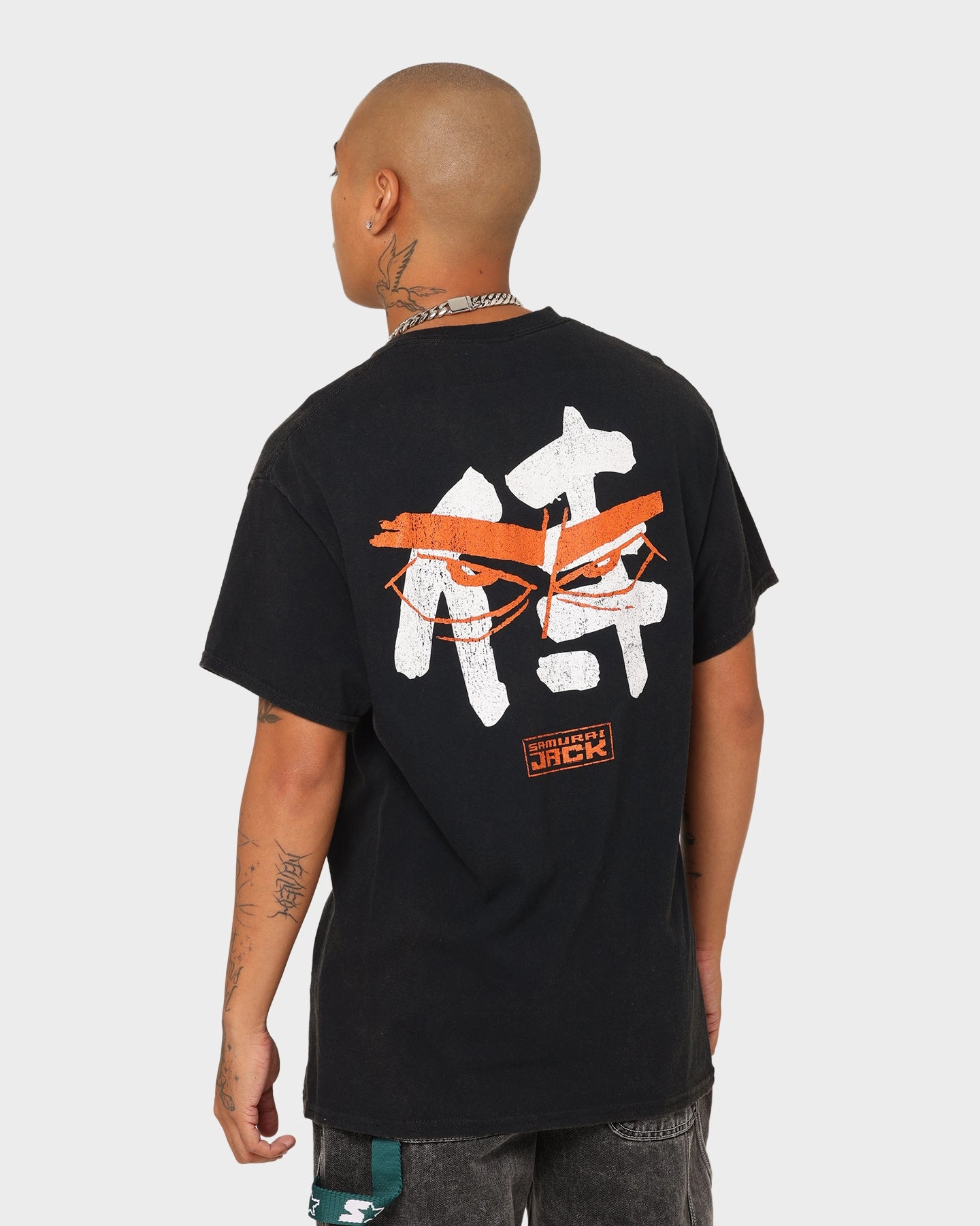 Flexible Shoulder Seams American Thrift X Samurai Jack Jack Vintage T-Shirt Black