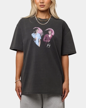 American Thrift X Scott Pilgrim Ramona & Scott Heavy T-Shirt Black Wash Airflow Ventilation Design Trendy Style
