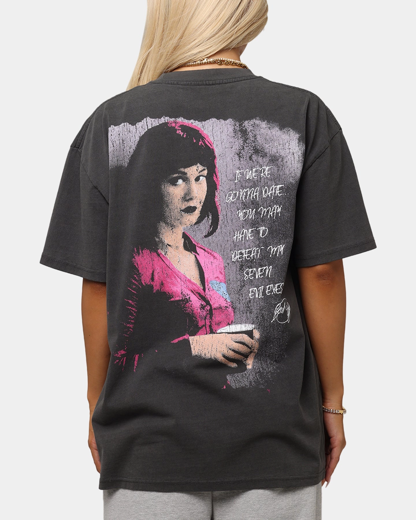 American Thrift X Scott Pilgrim Ramona & Scott Heavy T-Shirt Black Wash Essential Comfort