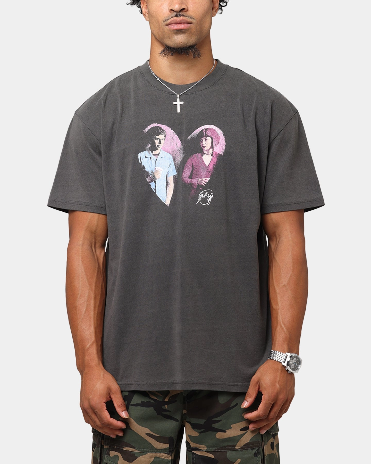 American Thrift X Scott Pilgrim Ramona & Scott Heavyweight T-Shirt Black Simple Comfort Wear