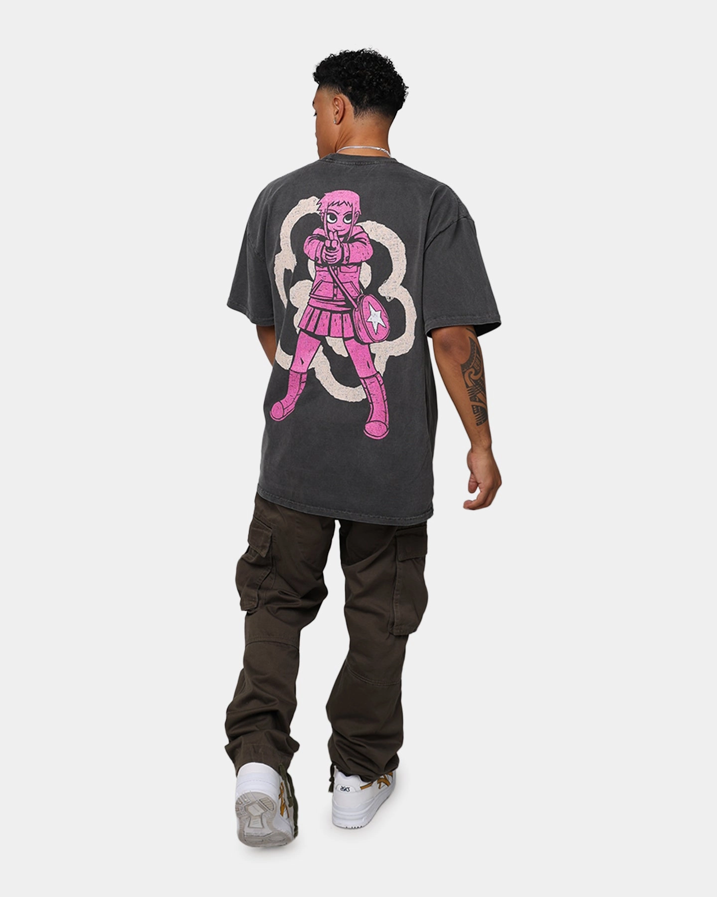 American Thrift X Scott Pilgrim Ramona Flowers Heavyweight Vintage T-Shirt Black Wash Urban Casual