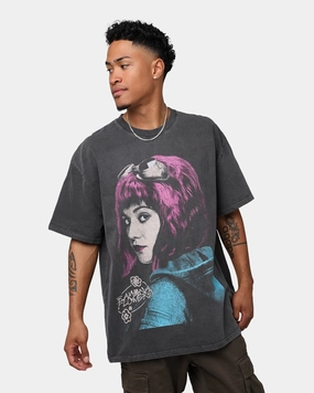 American Thrift X Scott Pilgrim Ramona Flowers Heavyweight Vintage T-Shirt Black Wash Outdoor Sports
