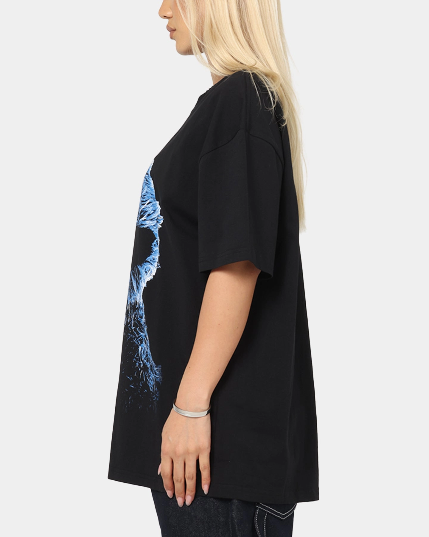 American Thrift X Sesame Street Cookie Monster Grail Heavy T-Shirt Black Essential Clothing Micro Perforation