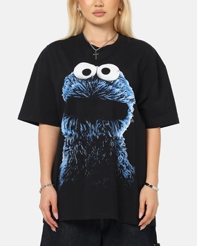 American Thrift X Sesame Street Cookie Monster Grail Heavy T-Shirt Black Smart Casual