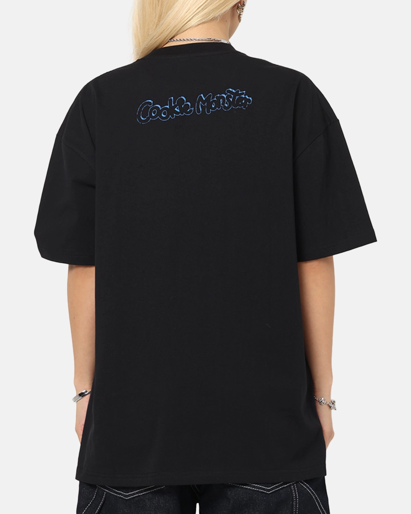 Cozy Feeling American Thrift X Sesame Street Cookie Monster Grail Heavy T-Shirt Black