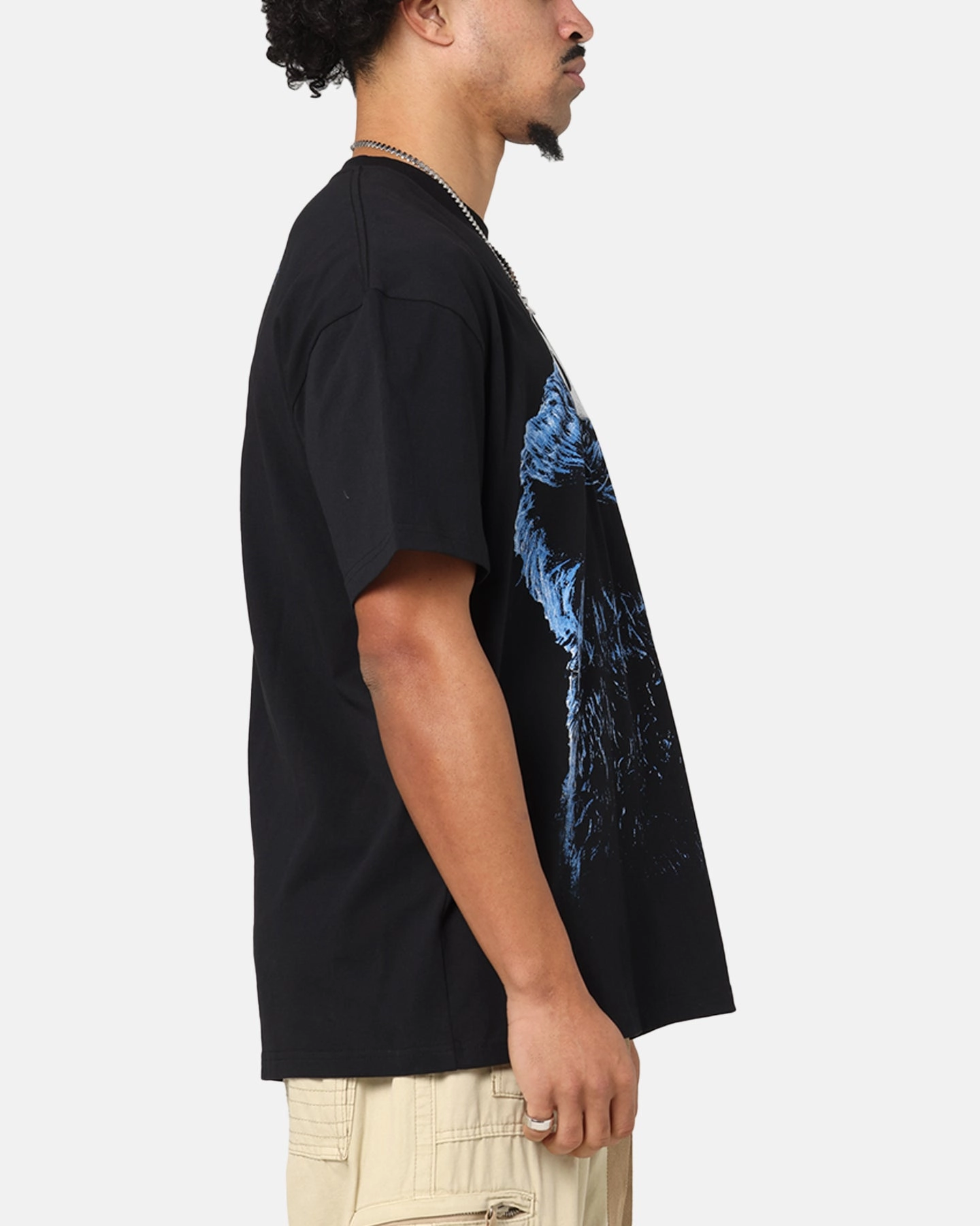 Light and Fresh American Thrift X Sesame Street Cookie Monster Grail Heavy T-Shirt Black