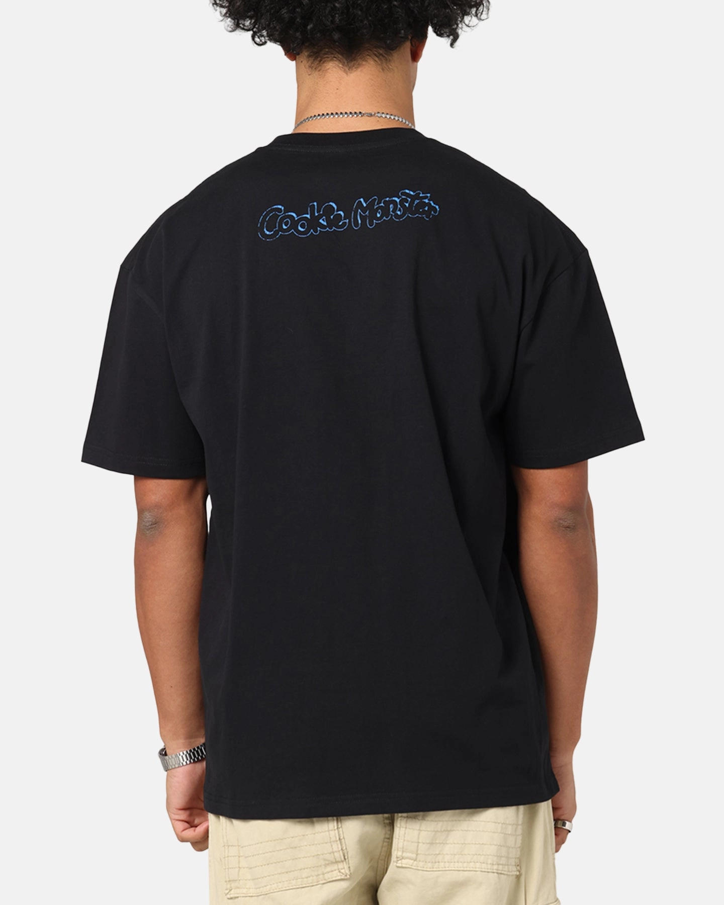 Comfortable Shape American Thrift X Sesame Street Cookie Monster Grail Heavy T-Shirt Black
