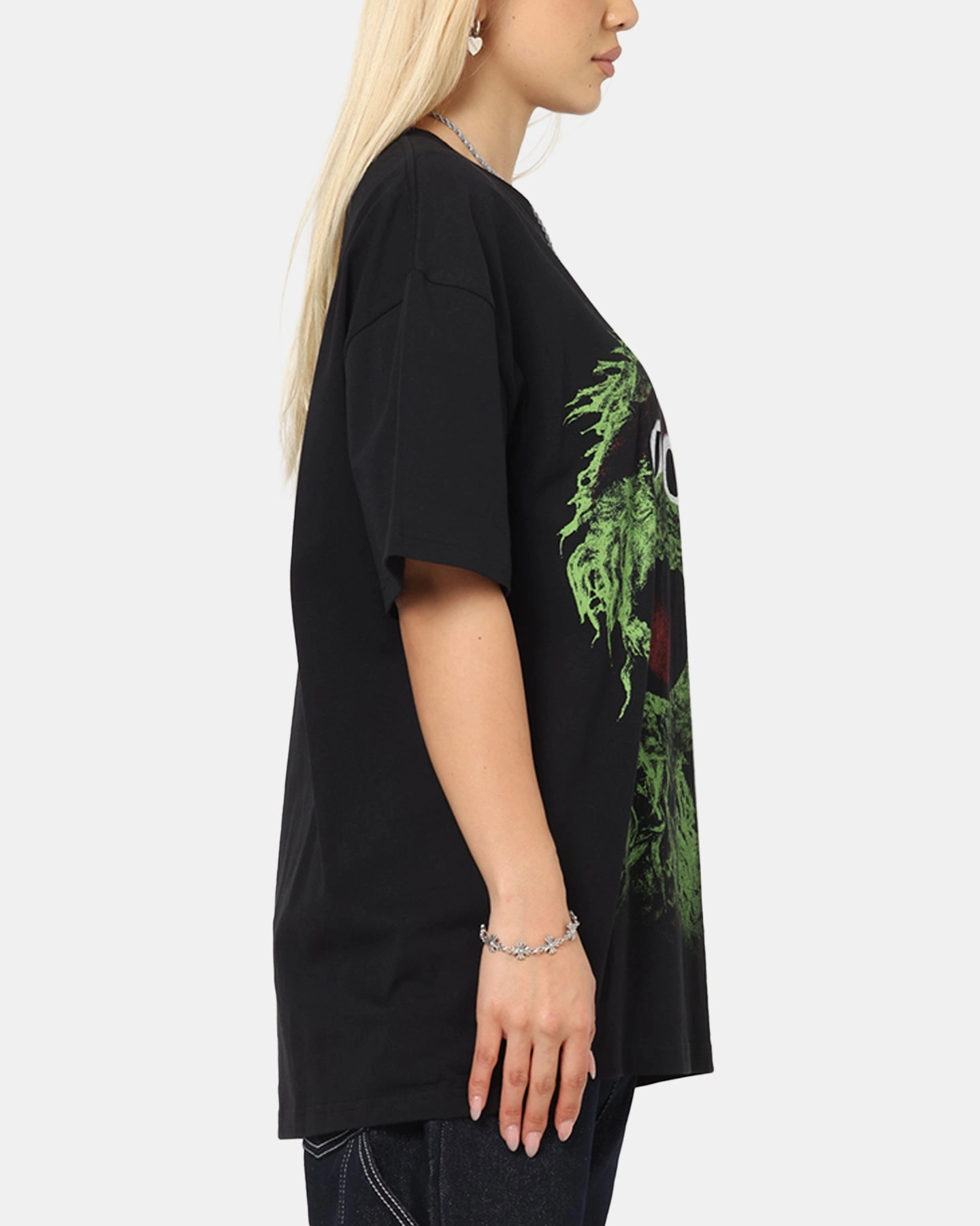 American Thrift X Sesame Street Oscar The Grouch Grail Heavy T-Shirt Black Timeless Top Daily Outfit