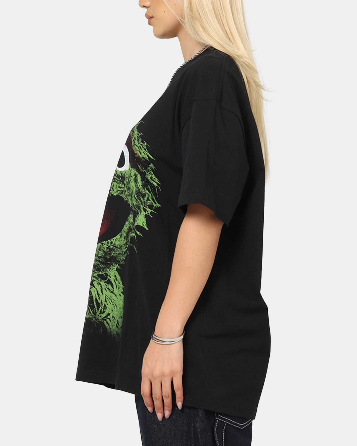 Easy Care American Thrift X Sesame Street Oscar The Grouch Grail Heavy T-Shirt Black