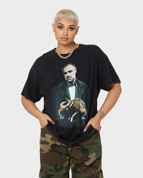 Seasonal Smart Job Interview American Thrift X The Godfather The Godfather Cat Vintage T-Shirt Black Wash