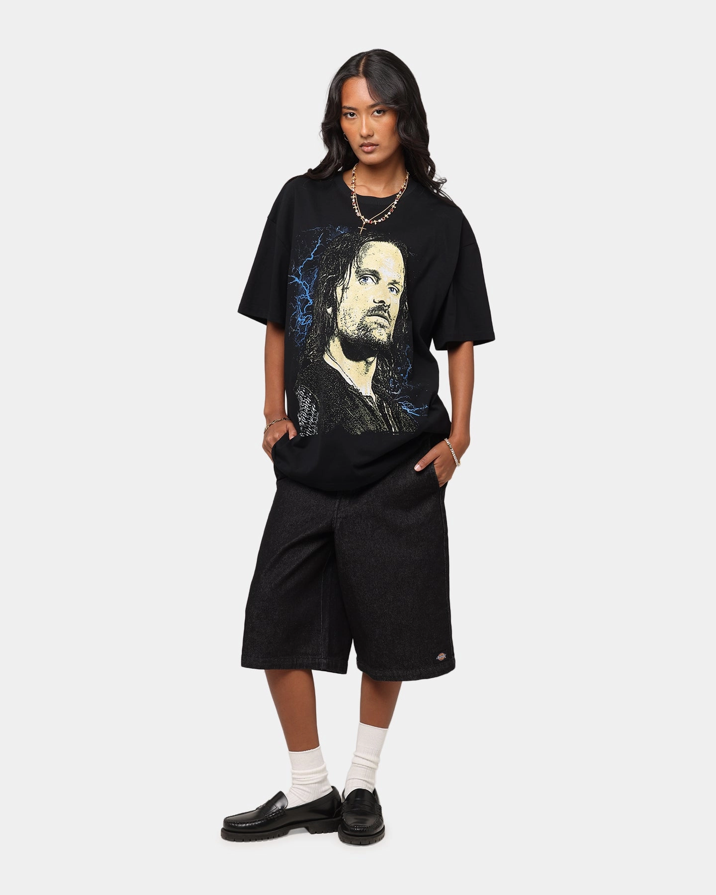 American Thrift X The Lord Of The Rings Aragorn Heavy T-Shirt Black Tear Resistant Anti-static