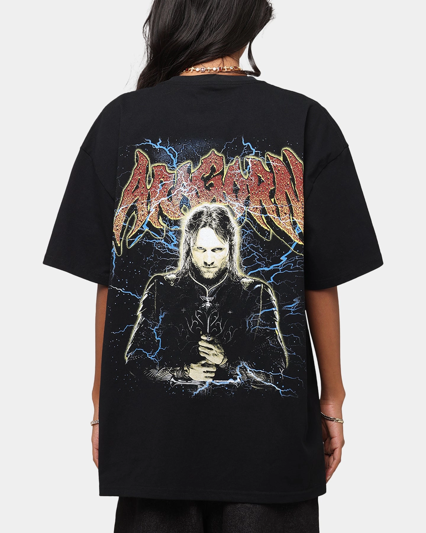 American Thrift X The Lord Of The Rings Aragorn Heavy T-Shirt Black Outdoor Smart