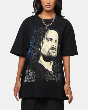 Reinforced Shoulders American Thrift X The Lord Of The Rings Aragorn Heavy T-Shirt Black