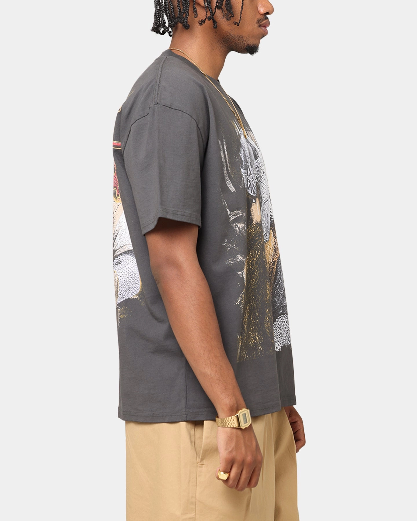 American Thrift X The Lord Of The Rings Gimli Heavy T-Shirt Black Wash casual top Perfect for Outdoors
