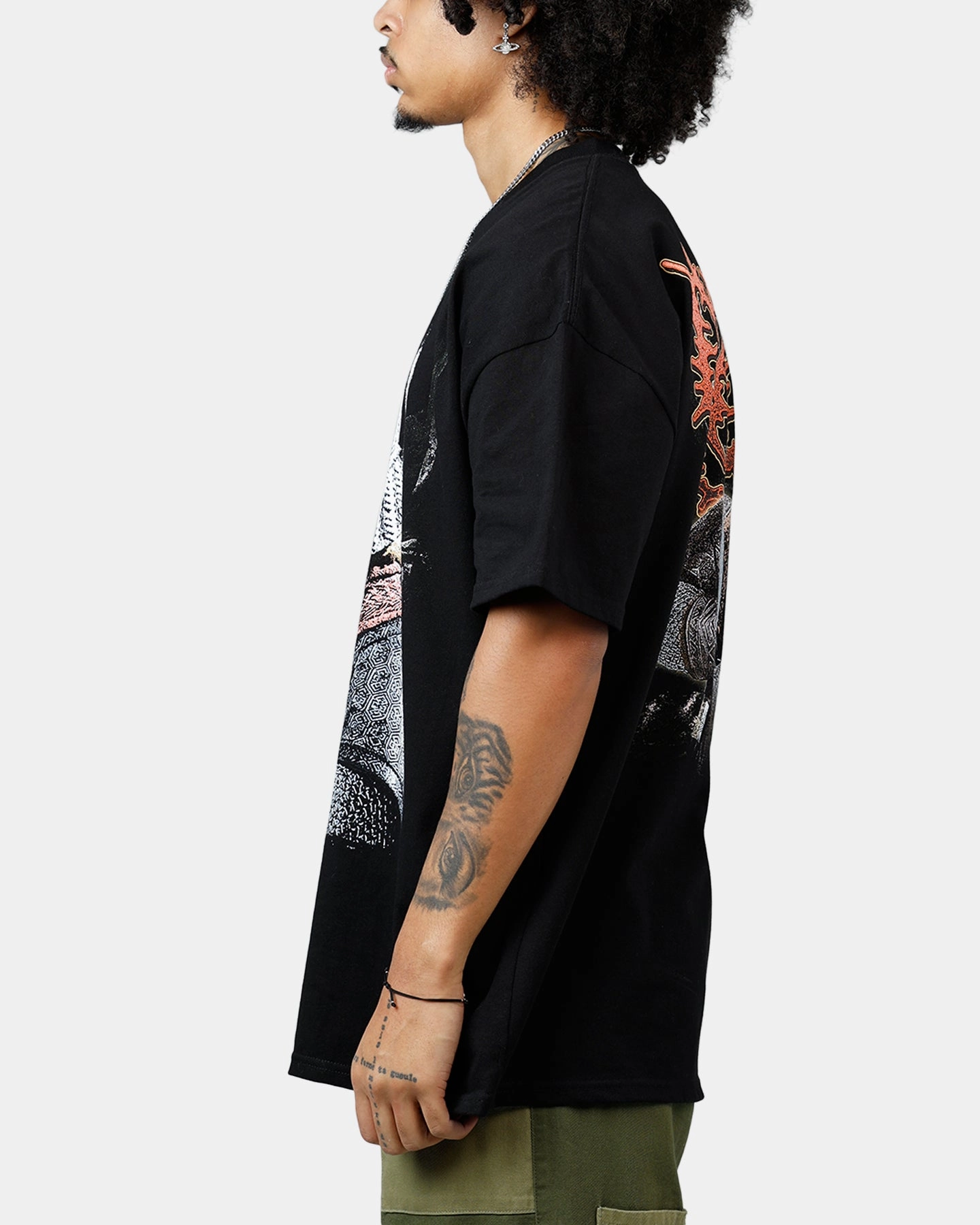 American Thrift X The Lord Of The Rings Gimli Heavyweight T-Shirt Black Taped Neckline
