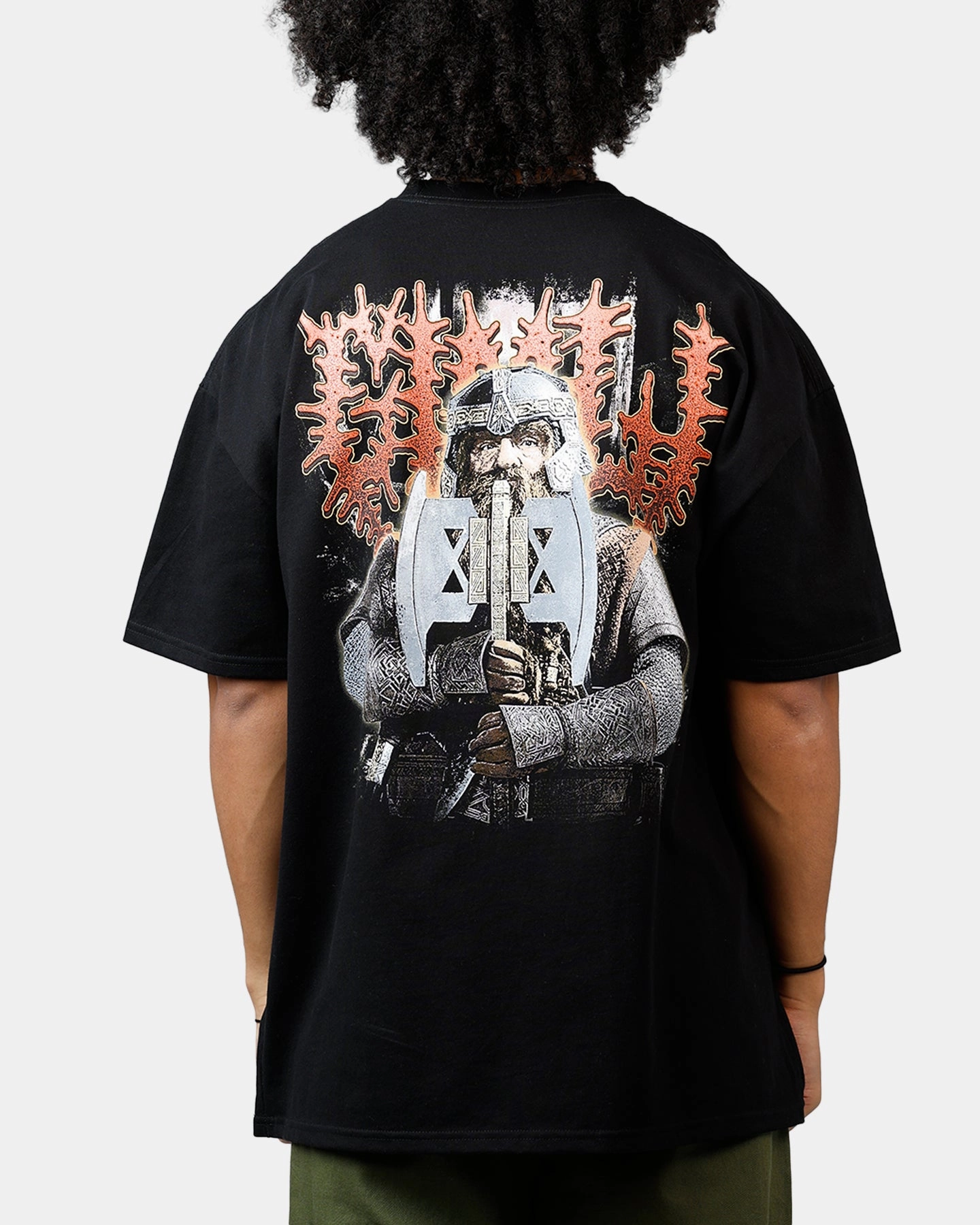 Abrasion Resistant Fabric American Thrift X The Lord Of The Rings Gimli Heavyweight T-Shirt Black