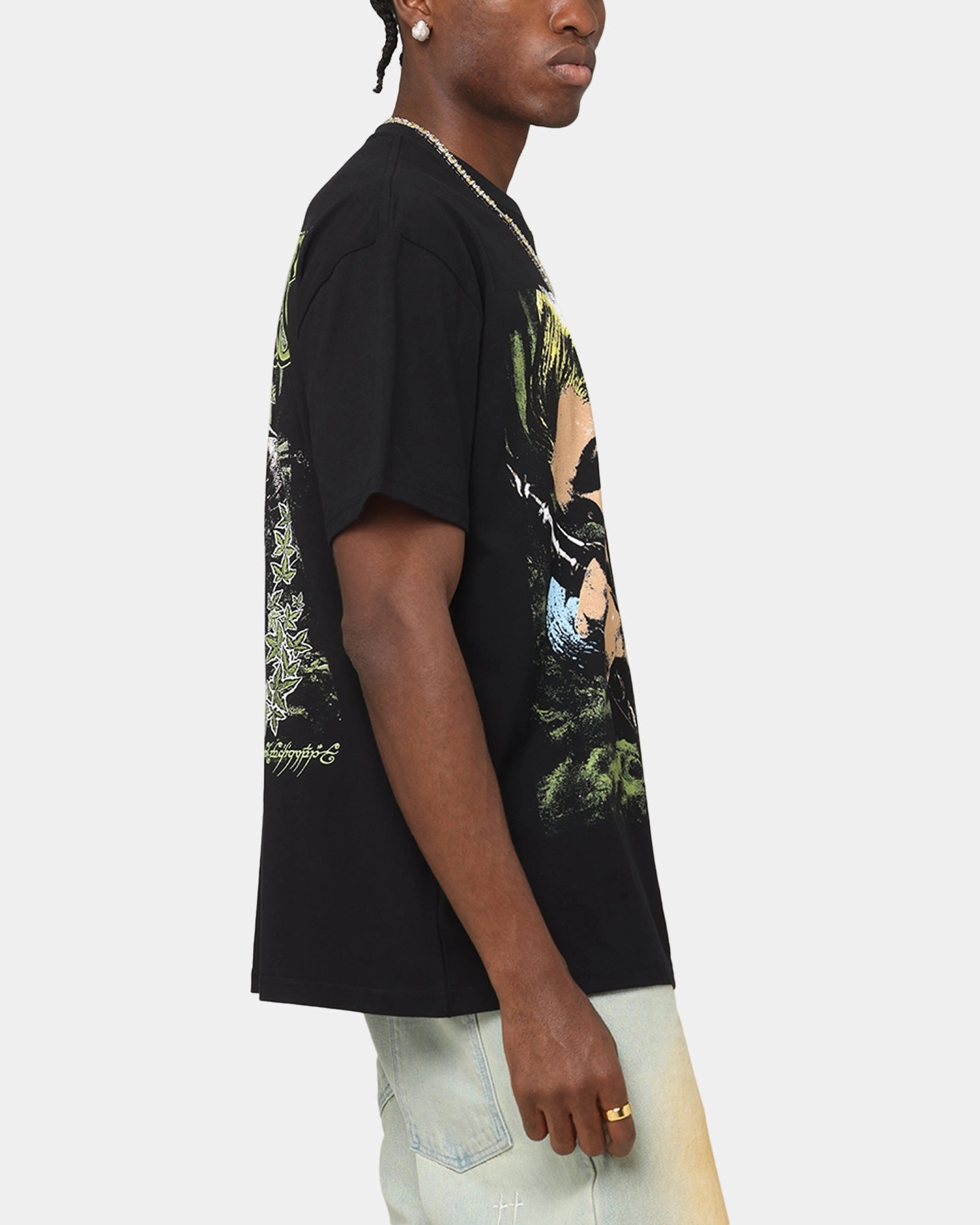 Eco Friendly Dye Versatile Design American Thrift X The Lord Of The Rings Legolas Heavy T-Shirt Black