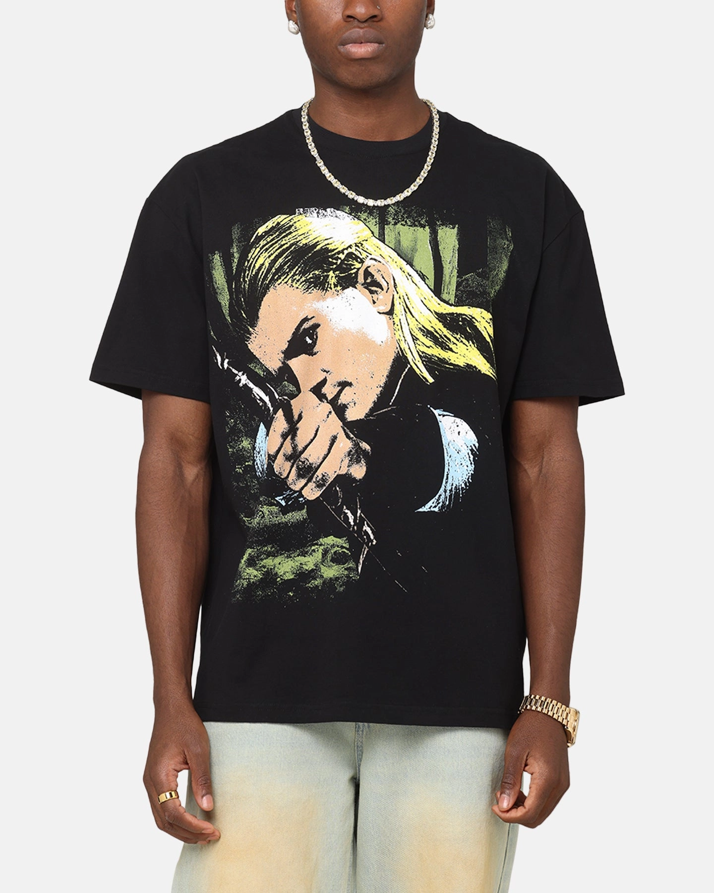 American Thrift X The Lord Of The Rings Legolas Heavy T-Shirt Black Soft Feel Seasonal top