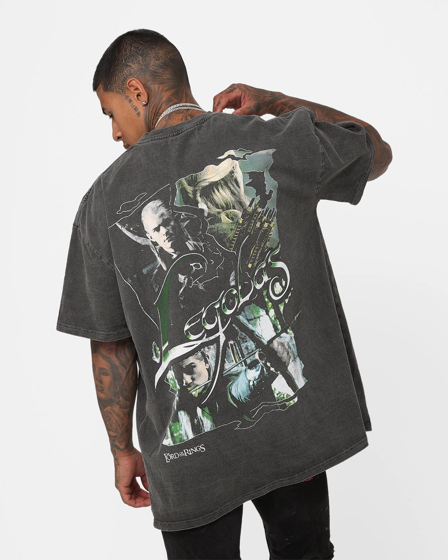 American Thrift X The Lord Of The Rings Legolas Heavyweight Vintage T-Shirt Black Wash QuickDryTechnology Relaxed fit style