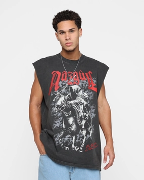 Colorfast Dye American Thrift X The Lord Of The Rings Nazgul Heavyweight Muscle T-Shirt Black Wash