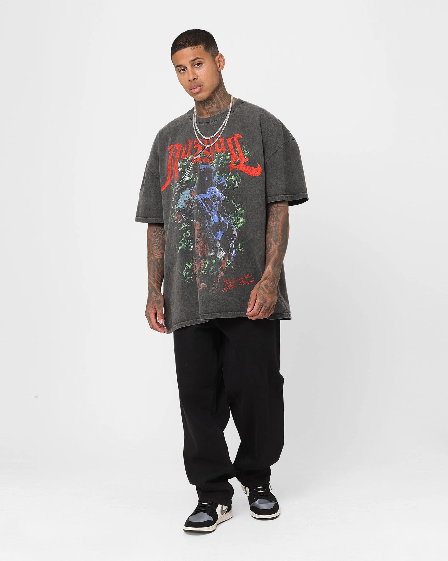 American Thrift X The Lord Of The Rings Nazgul Heavyweight Vintage T-Shirt Black Wash Active Layer quick-drying
