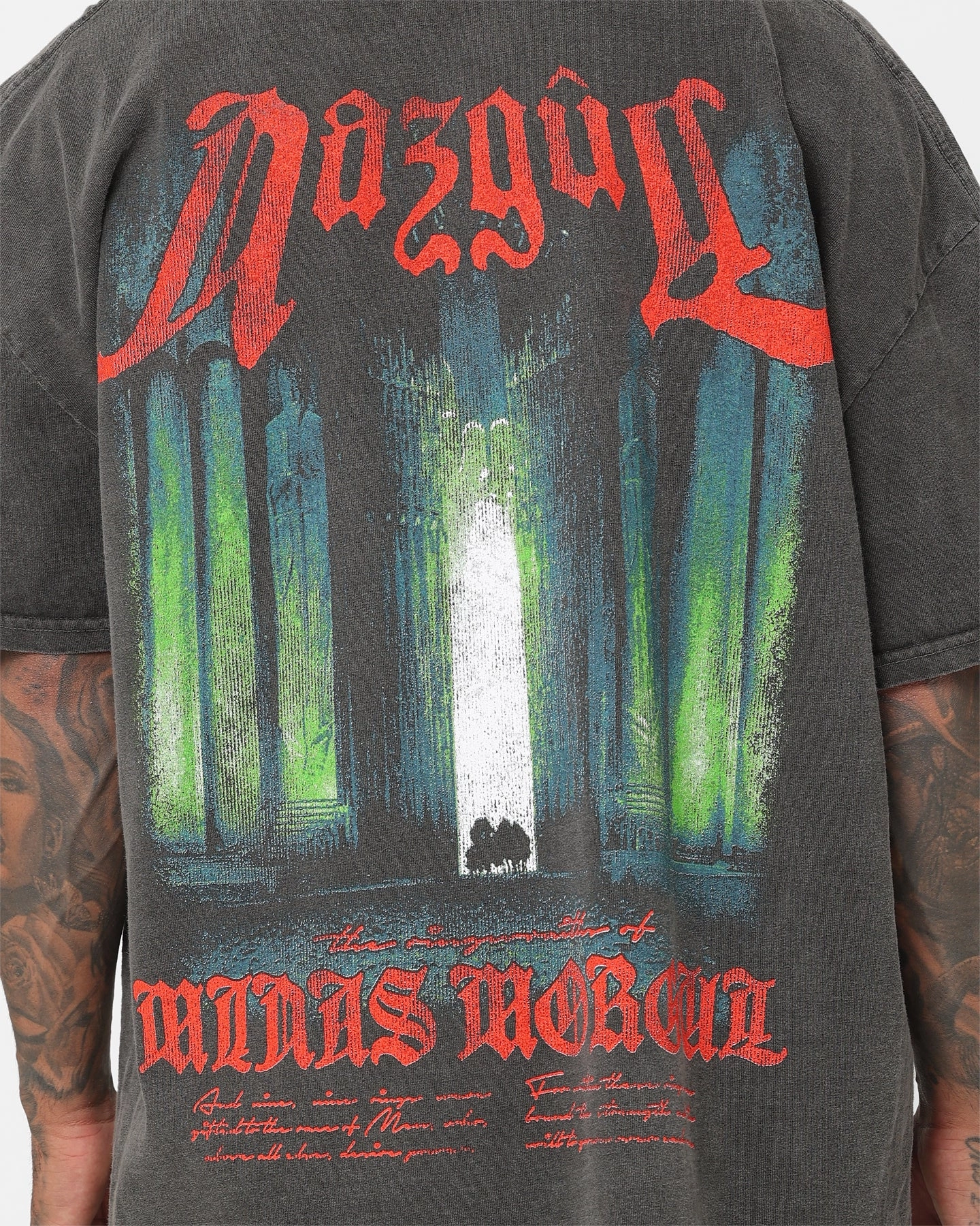 American Thrift X The Lord Of The Rings Nazgul Heavyweight Vintage T-Shirt Black Wash Airflow Ventilation Design Trendy Comfort Wear