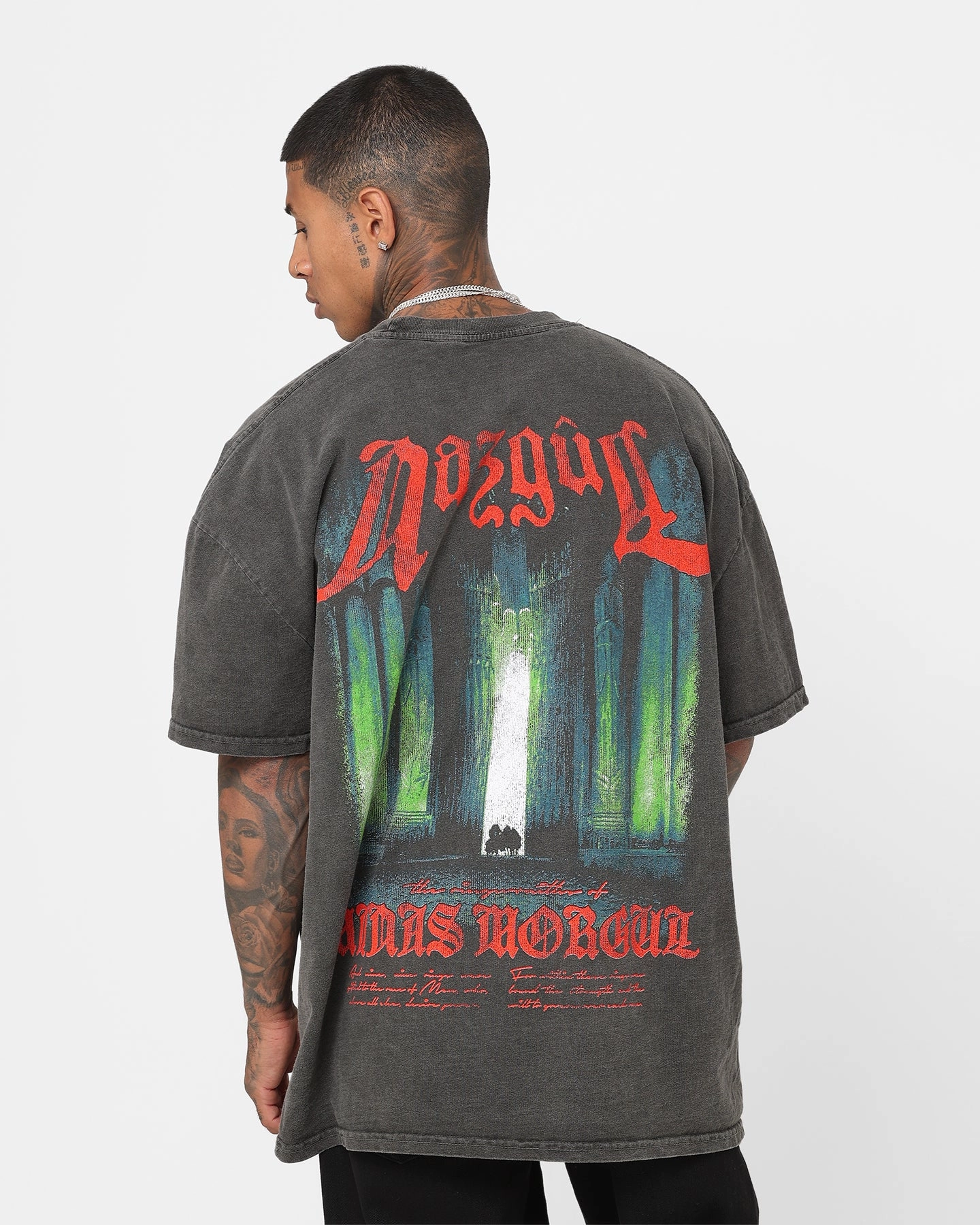 American Thrift X The Lord Of The Rings Nazgul Heavyweight Vintage T-Shirt Black Wash Travel Style Indoor Event