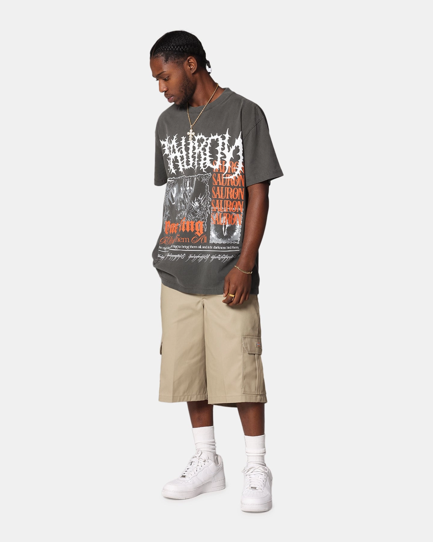 Fashion Ready elastic waistband American Thrift X The Lord Of The Rings Sauron Heavy T-Shirt Black Wash