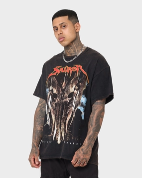 American Thrift X The Lord Of The Rings Sauron Vintage T-Shirt Black Wash Daily Trend Look