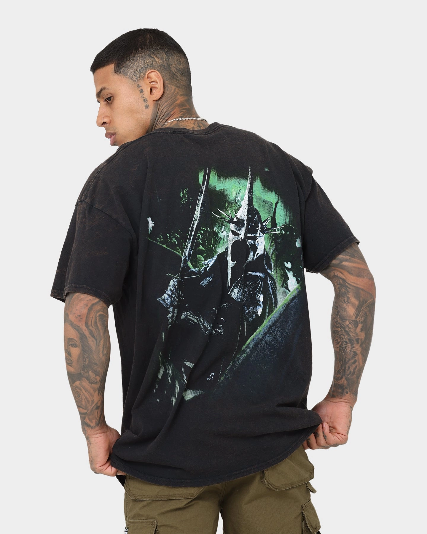 American Thrift X The Lord Of The Rings Witch Kings Of Angmar Vintage T-Shirt Washed Black Non Iron Fabric UV protection layer