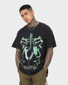 American Thrift X The Lord Of The Rings Witch Kings Of Angmar Vintage T-Shirt Washed Black Soft and Light Non Iron Finish